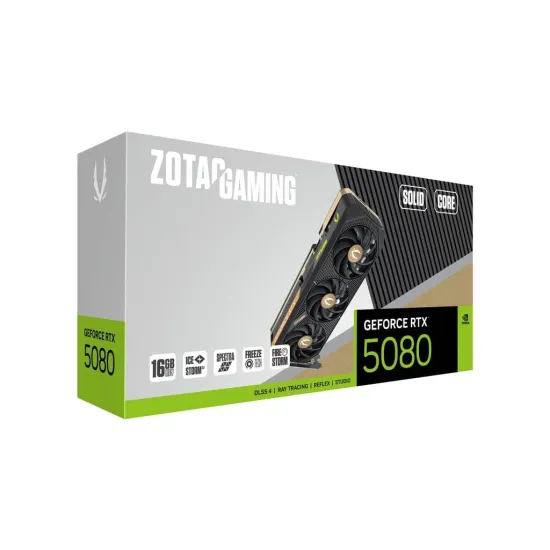 ZOTAC Gaming GeForce RTX 5080 SOLID CORE 16GB GDDR7 Graphics Card Black