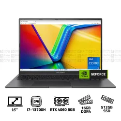 ASUS VIVOBOOK 16X Intel Core i7-13700H 16GB DDR4 512GB SSD RTX 4060 8GB 16" FHD+ 120Hz Win 11 Black