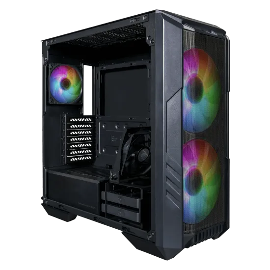 Cooler Master HAF 500 Mid Tower Case 4 Fan 3 ARGB 1 GPU Fan Black