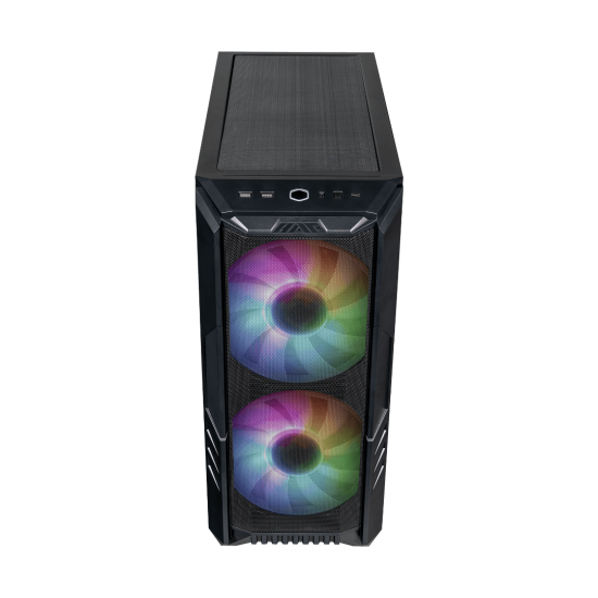 Cooler Master HAF 500 ARGB Black Mid-Tower Case 4Fan (2X200mm ARGB Fan, 1x120mm ARGB, 1x120 GPU Fan 