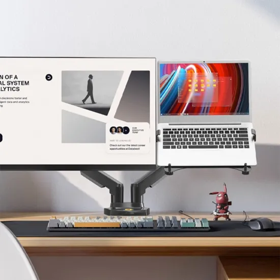 NB North Bayou F160-FP Monitor & Laptop Desk Stand Arm Screen from 17 to 27 inch & Laptop 10-17 inch 