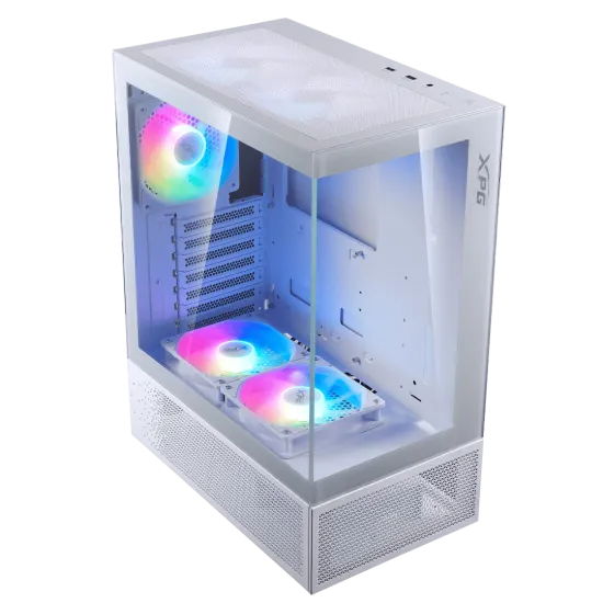 XPG Invader X MINI White Mid Tower Case 5 Fan ARGB White