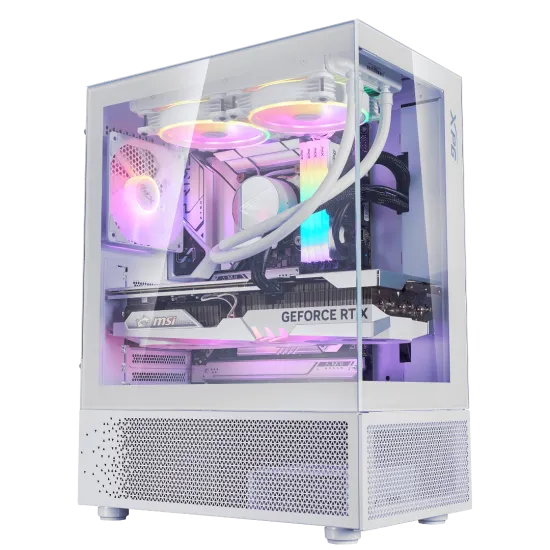 XPG Invader X MINI White Mid Tower Case 5 Fan ARGB White